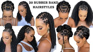🔥20 QUICK & EASY RUBBER BAND HAIRSTYLES ON  NATURAL HAIR / TUTORIALS / Protective Style / Tupo1