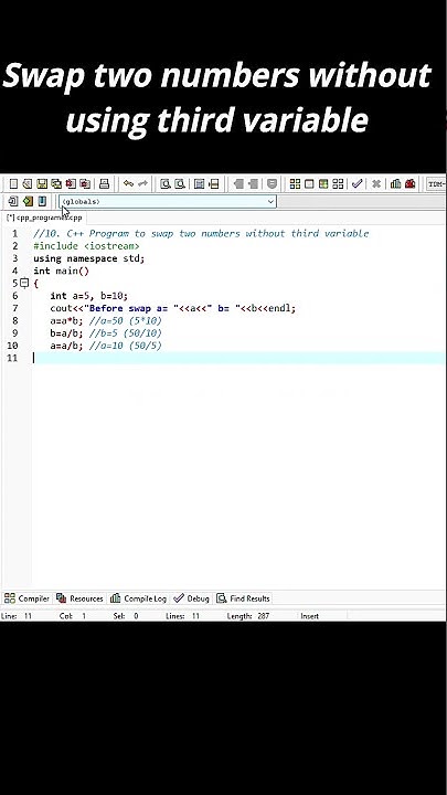 Swap two numbers without using third variable | Coding Craft ...