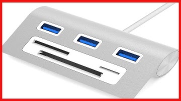 SABRENT Premium 3 Port Aluminum USB 3.0 Hub with Multi-in-1 Card Reader (12" Cable) for iMac,