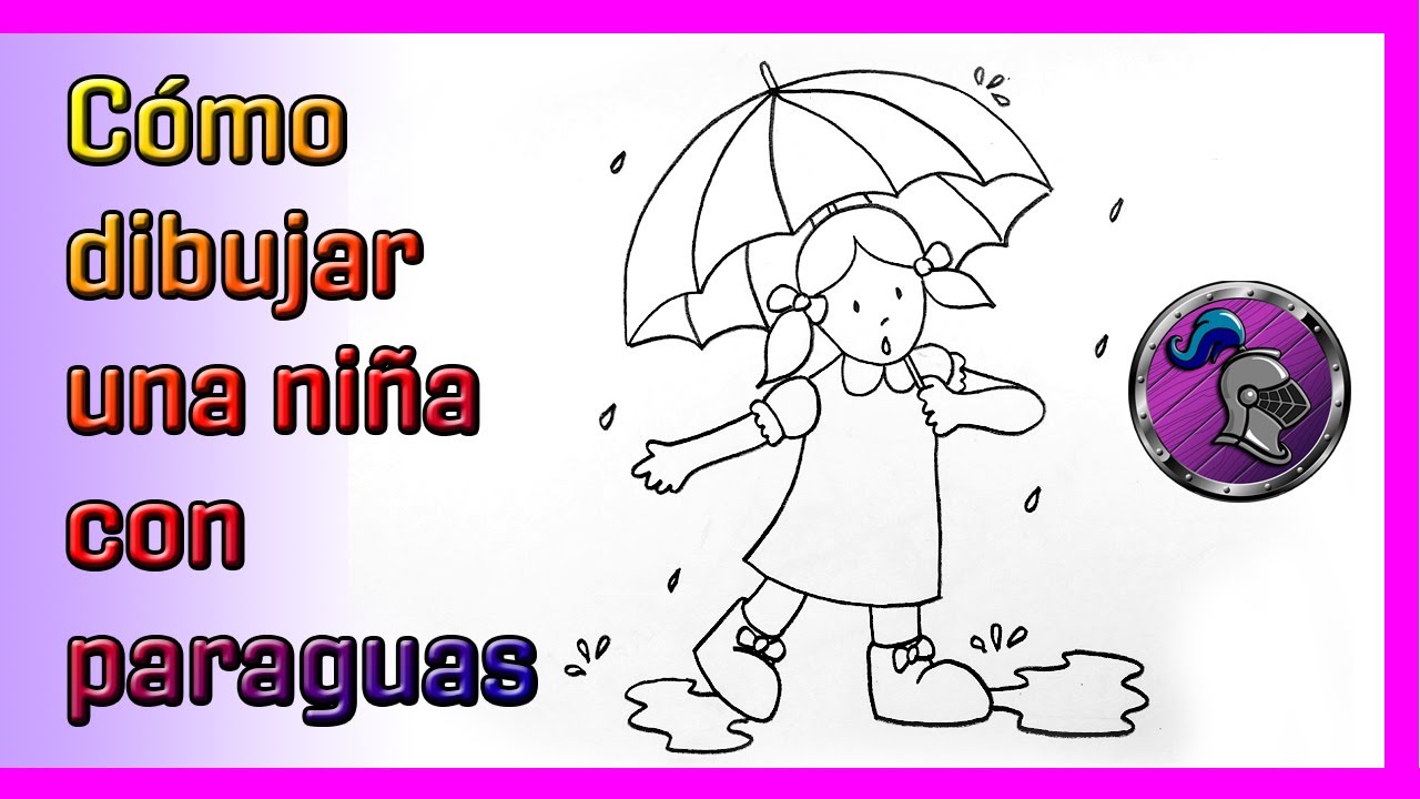 ☂️☔Cómo dibujar una niña con paraguas☂️☔How to draw a girl with an  umbrella✏️😍 