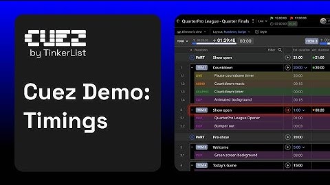 Timings Feature - Cuez