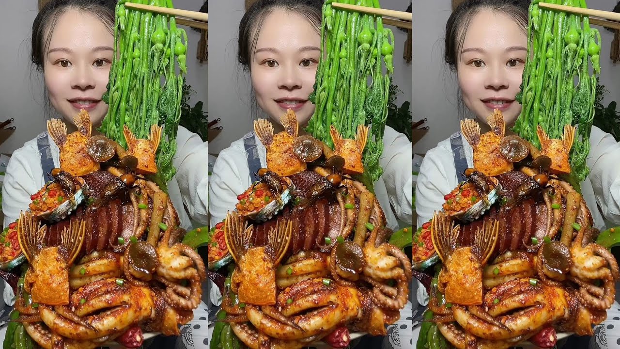 🔥 Homemade Mukbang | Braised Pork, Water Spinach, Eggs & Super Spicy Chili 🌶️ | Super delicious