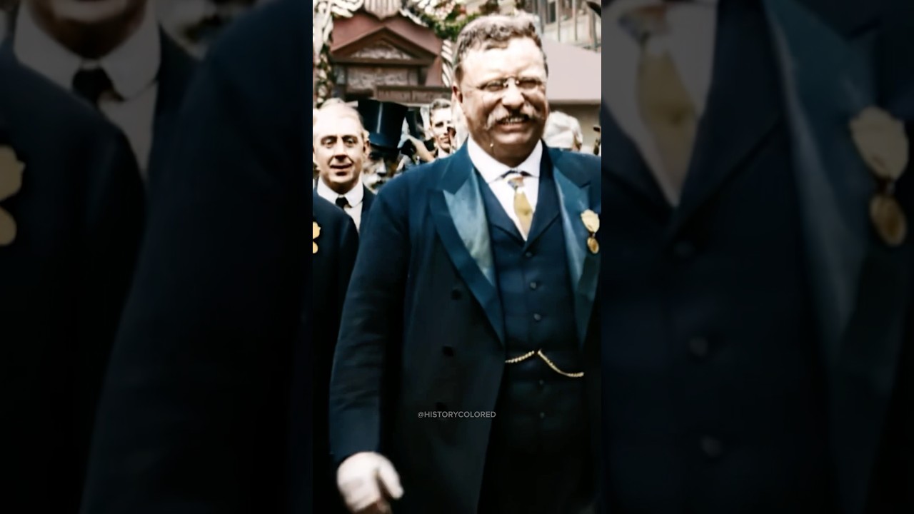 Teddy Roosevelt in 1910 - Restored Footage
