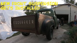 1952 Studebaker 2R5 Truck With a Dakota Frame Swap.  New Ball Joints and  Bushings Get Put In.