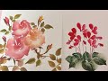秋のバラやシクラメンを描きましたHow to draw autumn roses and cyclamenほのぼの一筆画44😍2025
