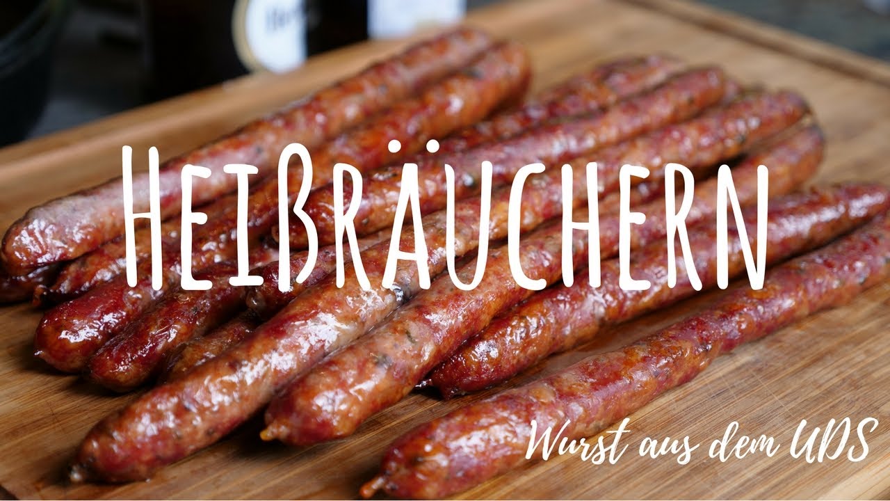 Heißräuchern im UDS | Selbstgemachte grobe Bratwurst im heißen Rauch ... Heißräuchern im UDS | Selbstgemachte grobe Bratwurst im heißen Rauch ...