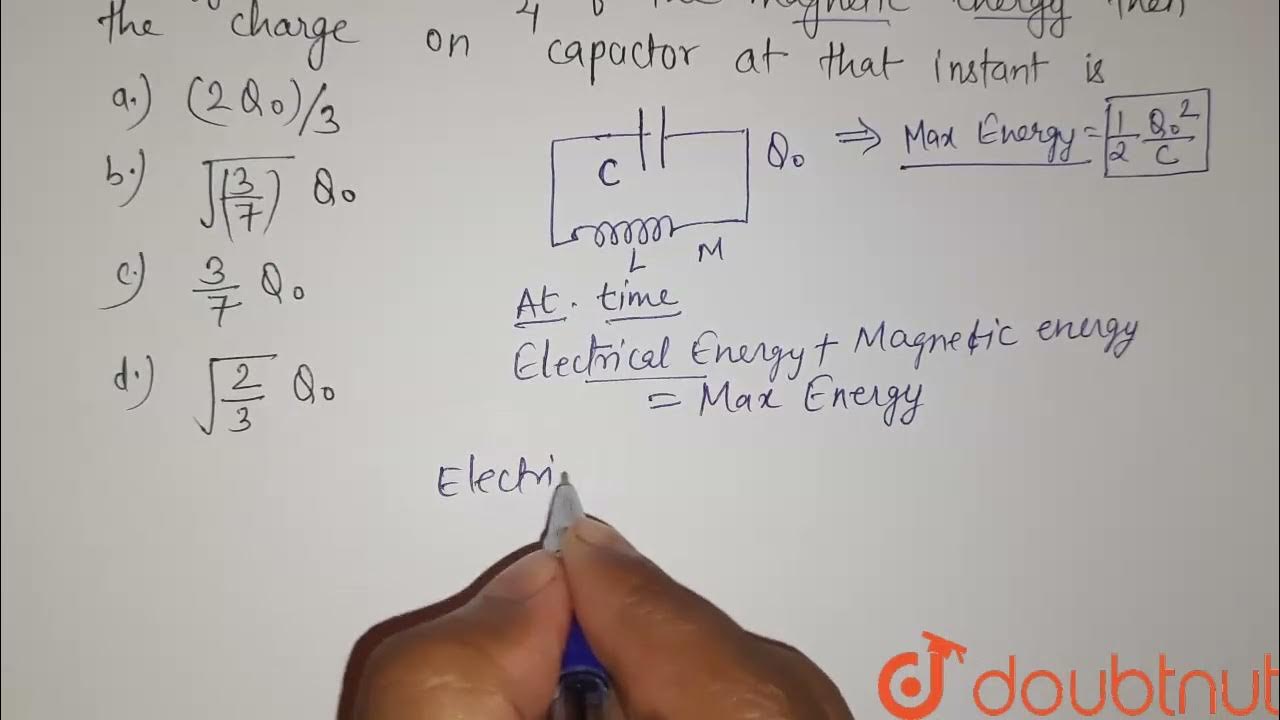 In an LC oscillation maximum charge on capacitor can be Q_0 . If at