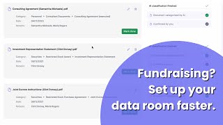 Celebrity Fundraising? Set up your data room faster. Profile