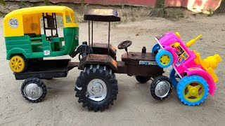 In the ground auto rickshaw,mini tractor,tractor trolley find toy and body part attachment | tractor