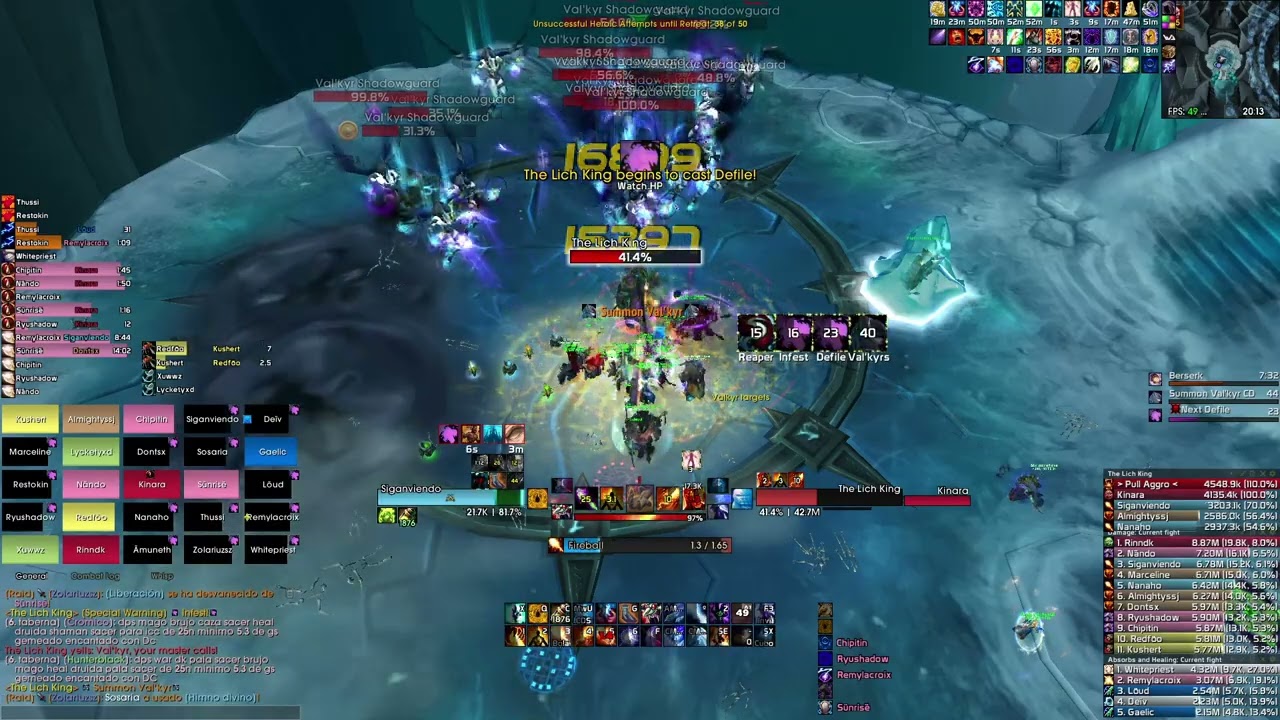 UNLIMITED vs LK 25H 0% BUFF - QUELDOREI Server - FIRE MAGE POV