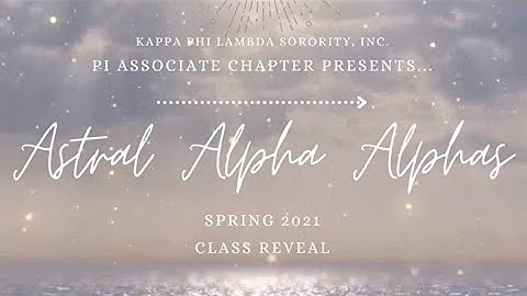CMU Kappa Phi Lambda Alpha Alpha Class Reveal