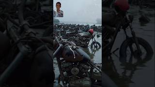The Red Helmet: A Beacon in a Motorcycle Graveyard #MotorcycleGraveyard #Abandoned #Rusty #PostApoca