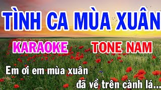 Video thumbnail of "Tình Ca Mùa Xuân Karaoke Tone Nam Nhạc Sống gia huy karaoke"