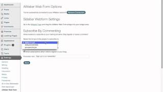 Aweber Webform Wordpress Widget