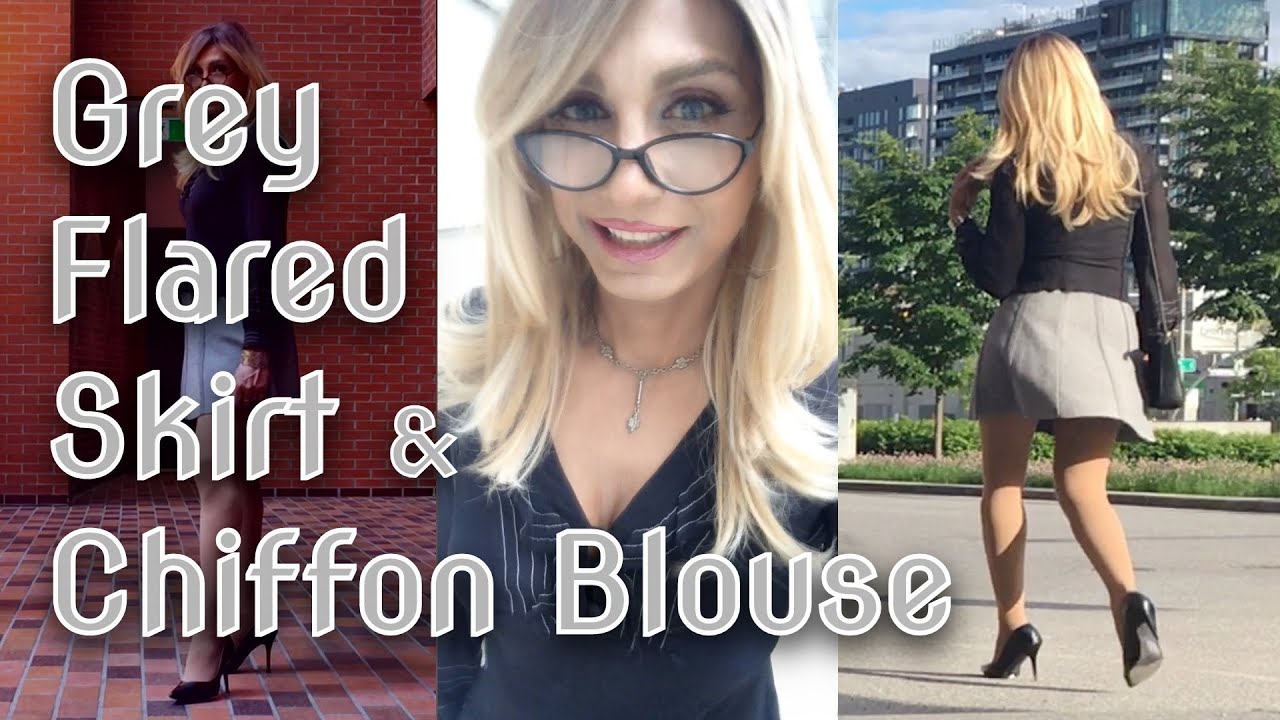 Office Looks - Flared Mini Skirt and Chiffon Blouse