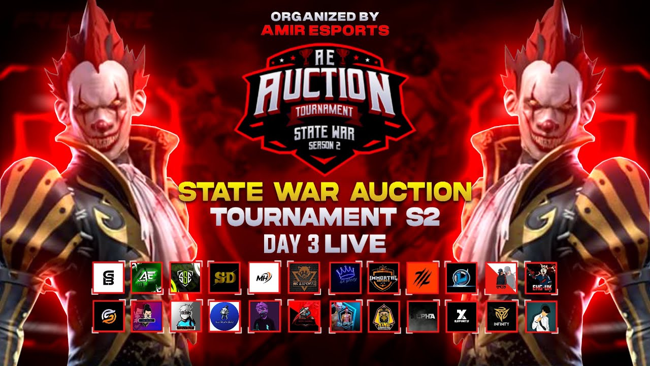 Day 3 Live Auction S2 Tournament Free Fire Max by Amir eSports 