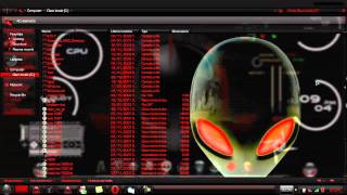 Tema Clone Red Alienware Nemesis and my customized desktop
