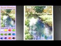 Without Sketch Landscape Watercolor - Forest Memory (color mixing) NAMIL ART
