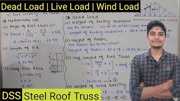 Dead load, Live load and Wind load | Steel Roof Truss | DSS | GTU
