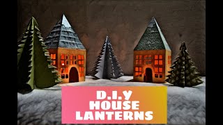D.I.Y How to make house lantern || Snow Effect house Lanterns || Amazing home decoration ideas ||