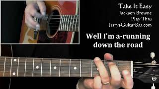 Video thumbnail of "Jackson Browne Take It Easy Solo Acoustic Version | Guitar Play Thru"