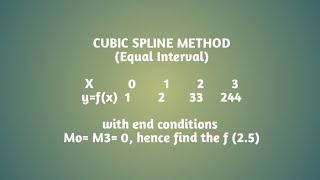 CUBIC SPLINE METHOD (Equal Interval) in Tamil (Part 2)