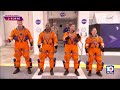 Artemis II astronauts strap into Orion capsule