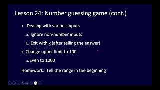 Kids Python Challenge, Lesson 24: Number guessing game (cont.)