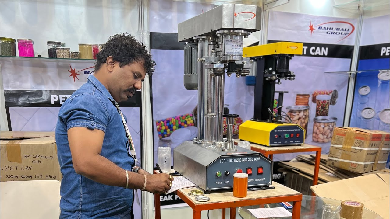 Aahar 2023 Exhibition Delhi Bahubali Group Pet Can and Seaming Machine