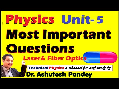 Most important questions Laser Fiber Optics Unit 5 AKTU Physics - YouTube