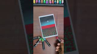 Beautiful 😍 Moonlight Scenery With Oil Pastel Drawing |Easy tutorial # Acrylic painting