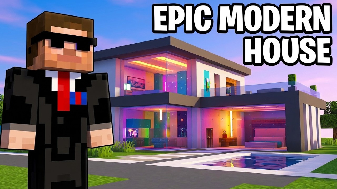 I Made An EPIC ULTIMATE MODERN HOUSE In Minecraft 🔥🔥🔥
