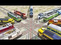 Eleven Train at Forked Railroad - Crossing each other at Diamond Crossing :--: Train SImulator