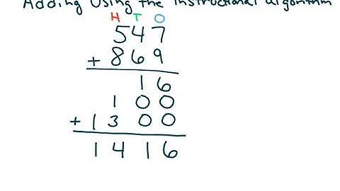 Adding using the instructional algorithm