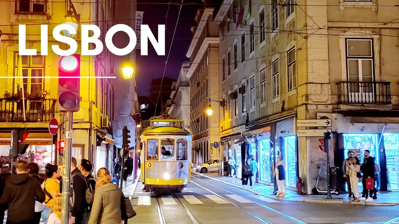 Iconic Lisbon Tram 28 at Night | Alfama Baixa Chiado | Lisbon PORTUGAL