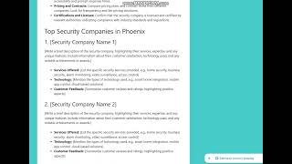 Top Security Companies in Phoenix