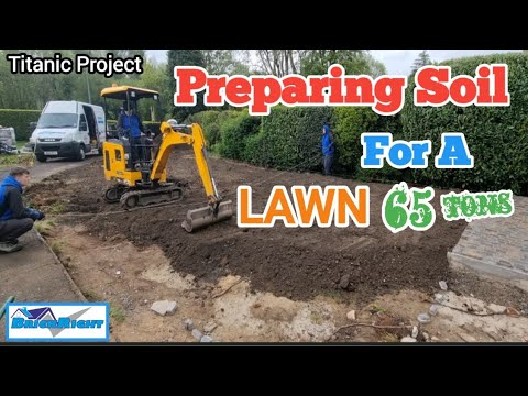 Preparing soil for a new lawn - YouTube