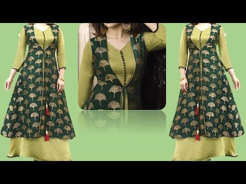 Beautiful Designer Kurti With Front Open Jacket Full Tutorial