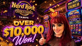 I WON OVER $10,000 IN JACKPOTS!!! At HARD ROCK CASINO!!
