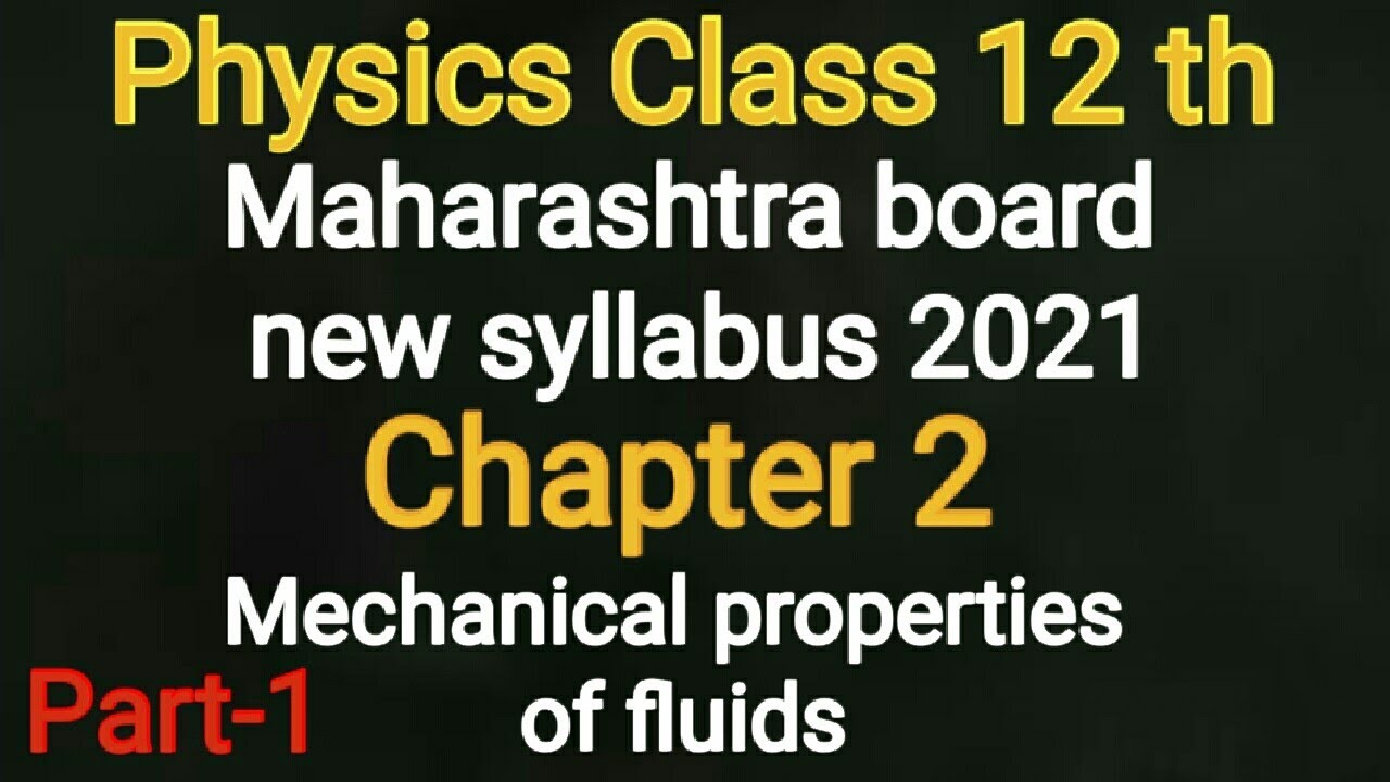 12th physics chapter 2 mechanical properties of fluid part-1 ...