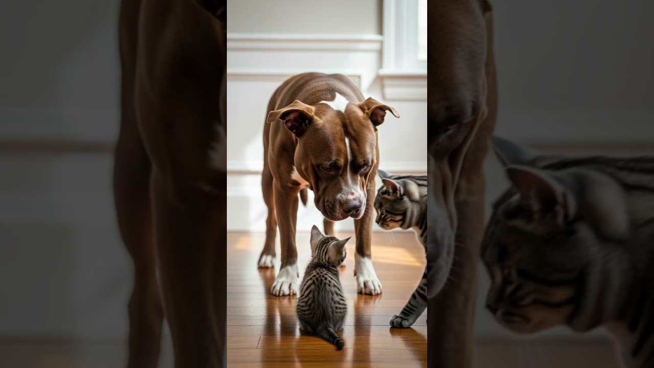 BULLDOG Bullies Tiny Kitten... then THIS surprising friendship forms 