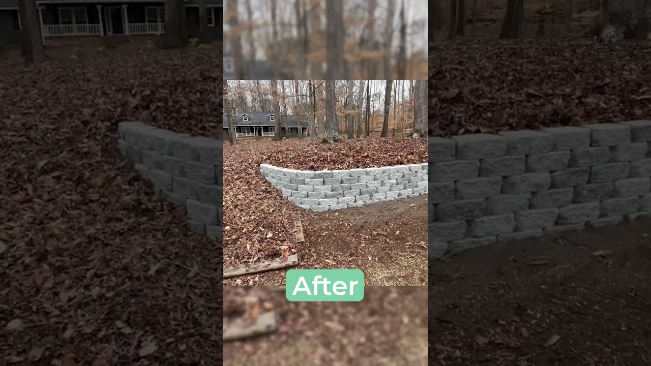 Retaining Wall Makeover! #shorts #landscaping #lawncare