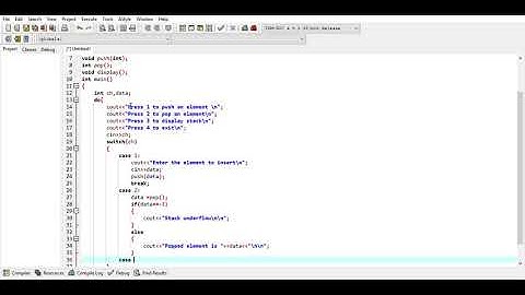 C++ Program to implement stack