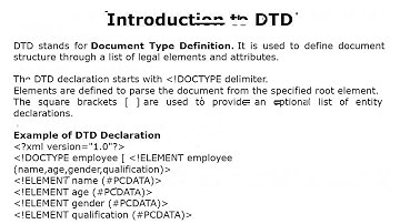 Document Type Definition (DTD) in XML in Hindi || By : Anu Monga