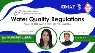 MAP Webinar on Water Quality Regulations