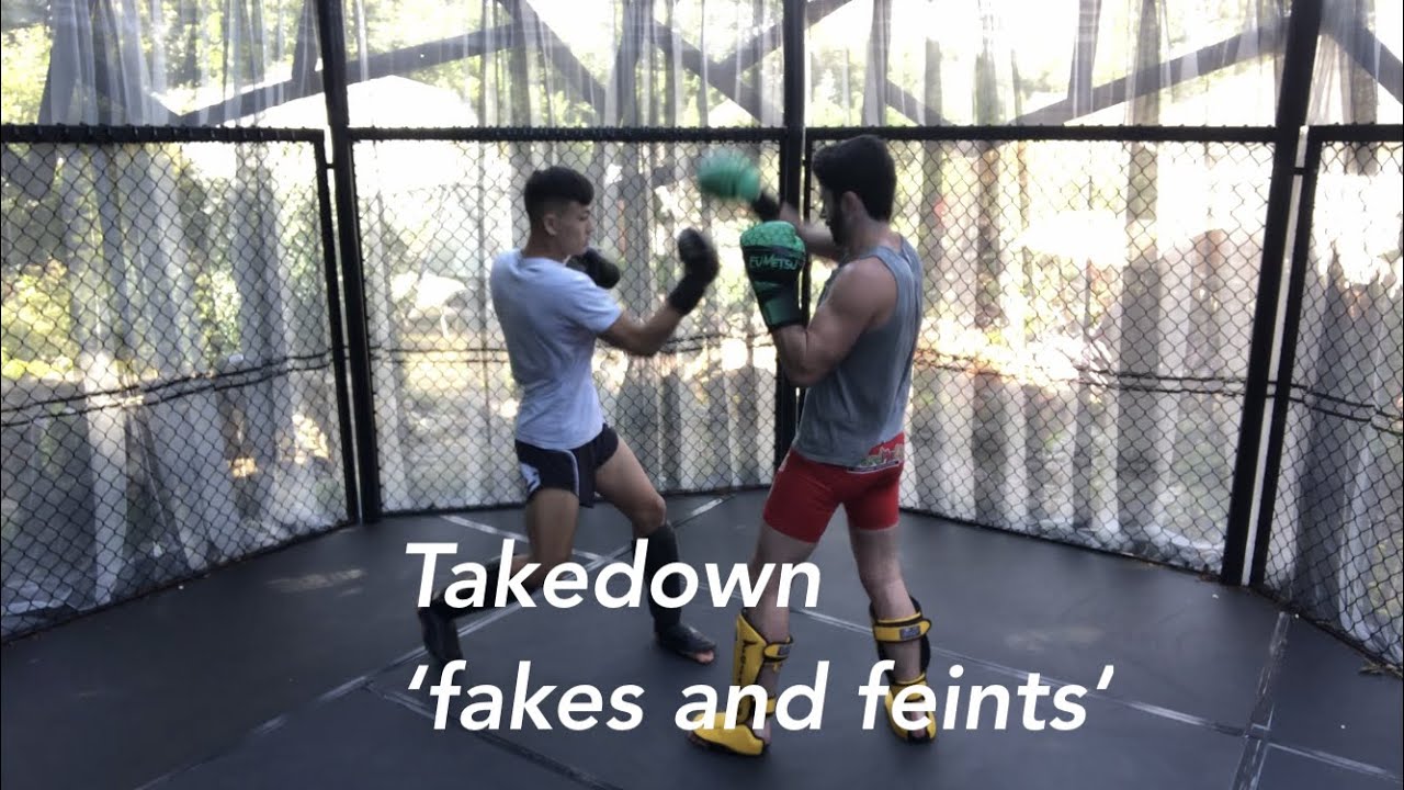 Takedown 'fakes and feints' to land strikes (MMA technique breakdown