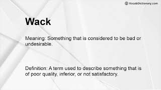 Wack Meaning