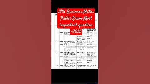 12th Business Maths Public Exam Most important questions -2025