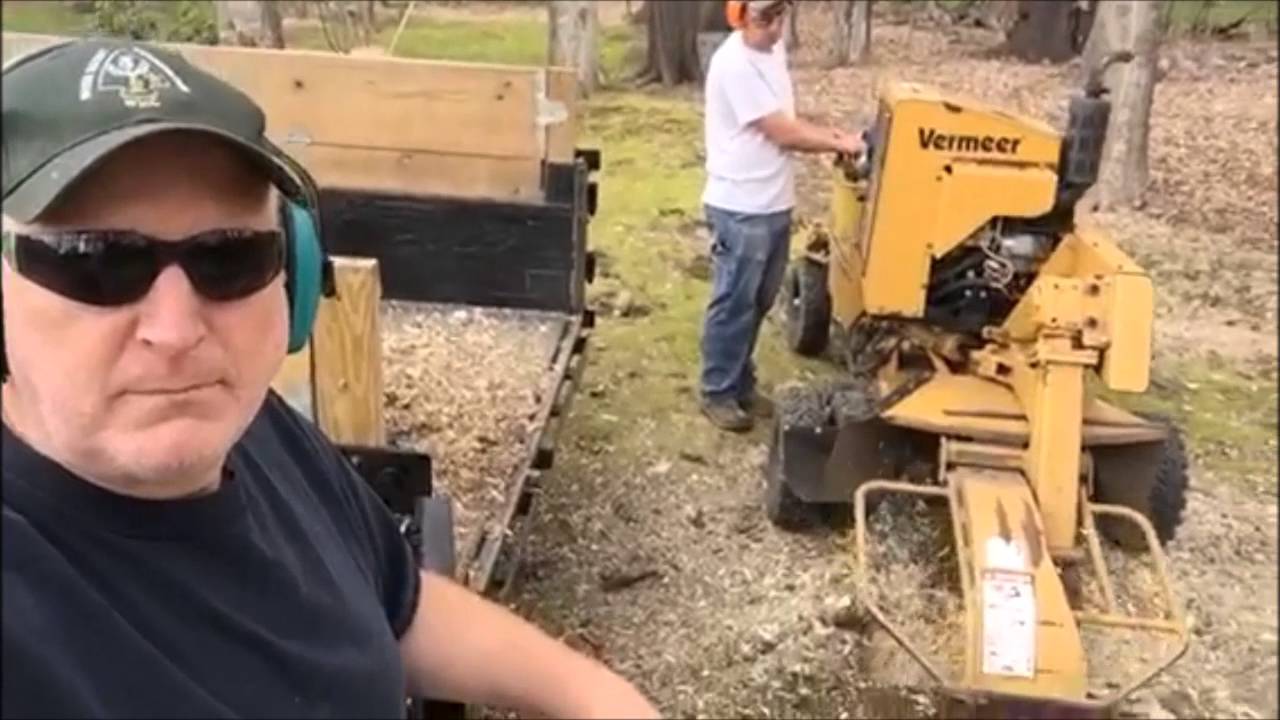 Working with the Vermeer stump grinder YouTube