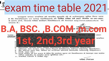 siddharth university 2021 exam date||siddharth university exam time table 2021||
